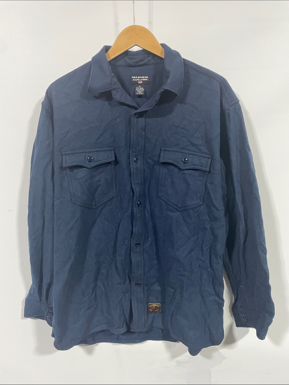 Polo Jeans Co. Navy Button-Up Work Shirt
